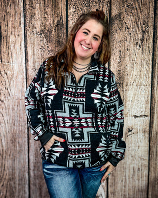 Blackstone Aztec Pullover Hoodie in Black