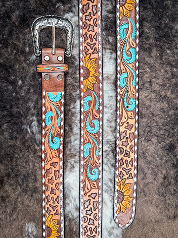 belt on cowhide