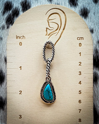 Lennox Blue Teardrop Chain Stud Earrings