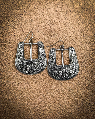 Rowan Floral Buckle Dangle Earrings