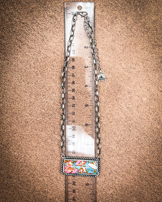 Calla Cotton Candy Stone Bar Necklace