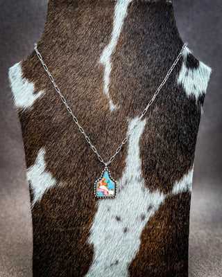 Maisie Cotton Candy Ear Tag Necklace