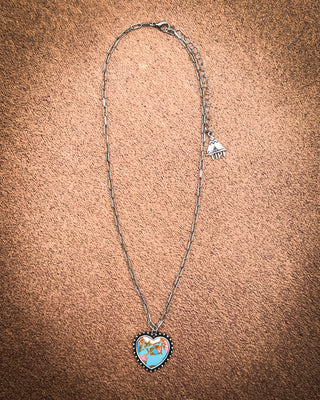 Amara Cotton Candy Stone Heart Necklace