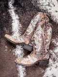 boots on cowhide