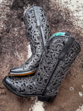 boots on cowhide