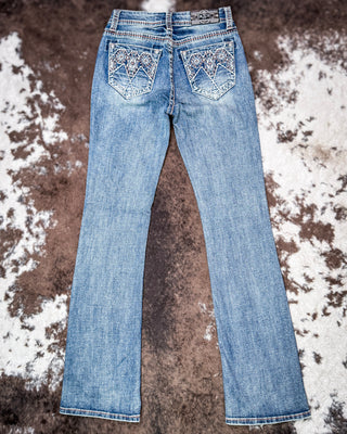 Copper Diamond Rhinestone Easy Boot Jeans by Grace in LA