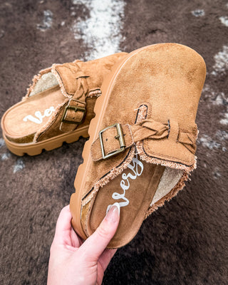 Cali Buckle Platform Clog in Tan by Very G