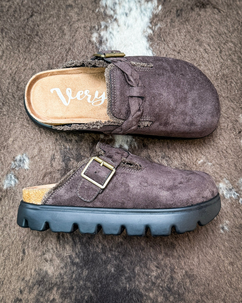 Cali Buckle Platform Clog in Chocolate by Very G
