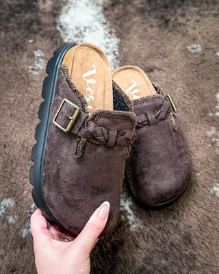 Cali Buckle Platform Clog in Chocolate by Very G