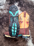 boots on cowhide