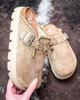 Cali Buckle Platform Clog in Taupe by Very G