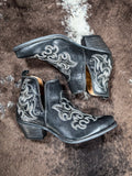 Myra Bag - La Ponderosa Leather Booties in Ebony - Western Fashion Boot - Bronco Western Supply Co.