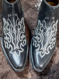 Myra Bag - La Ponderosa Leather Booties in Ebony - Western Fashion Boot - Bronco Western Supply Co.