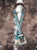 Myra Bag - Turquoise Hand Tooled Leather Belt