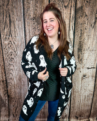 Boo Crew Reversible Cloud Cardigan in Ghost by Blakeley