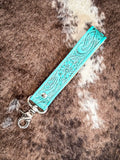 Myra Bag - Blooming Meadows Key Fob in Turquoise - Western Accessory - Bronco Western Supply Co.