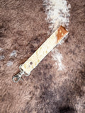 Myra Bag - Concho Delight Key Fob in Brown & White - Western Accessory - Bronco Western Supply Co.