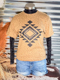 Vegas Aztec Graphic Tee - Brown Leopard - Western Tee - Bronco Western Supply Co.