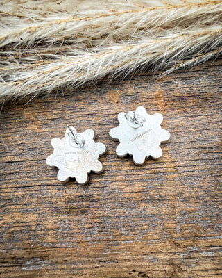 Painted Zinnia Cotton Candy Turquoise Stud Earrings