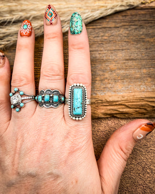 Silvermark Arizona Blue Turquoise Adjustable Ring