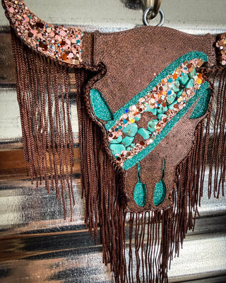 Fringe & Frosting Bull Skull Car Freshie in Pumpkin Cupcake Scent
