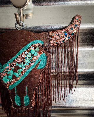Fringe & Frosting Bull Skull Car Freshie in Pumpkin Cupcake Scent