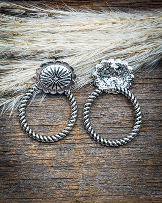 Lariat Halo Concho Hoop Earrings