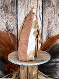 Side view of the Mesa Maverick Tote displayed on wood background.