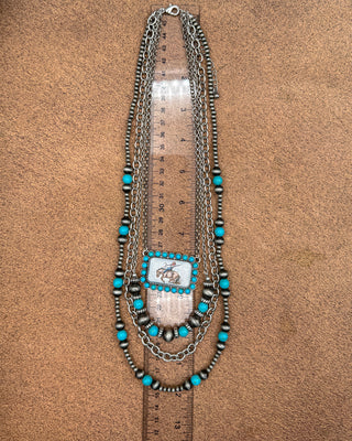 Stockyard Portrait Four Layer Stone Necklace