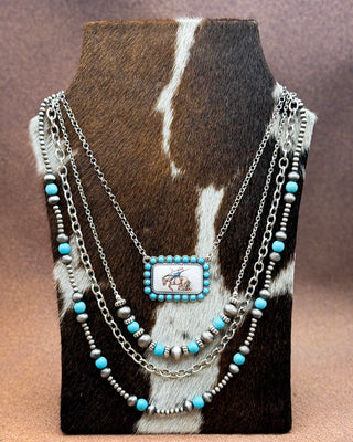 Stockyard Portrait Four Layer Stone Necklace