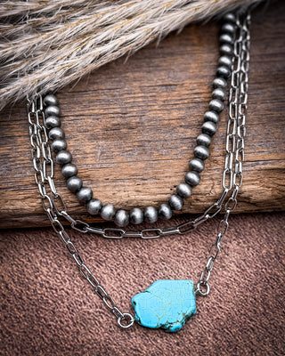 Prairie Current Layered Necklace Set in Turquoise
