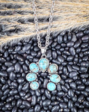 Rider Squash Blossom Chain Necklace - Turquoise