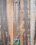 Rider Squash Blossom Chain Necklace - Turquoise