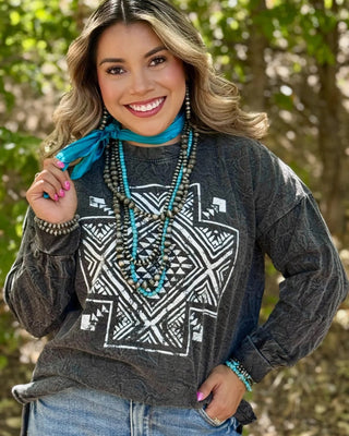 Haven Cross Mineral Wash Lightweight Sweatshirt in Charcoal