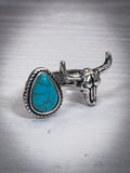 Rugged Steer Stone Ring - Ring - Western - Bronco Western Supply Co.