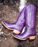 Victoria Black Star Leather Boots - Plum