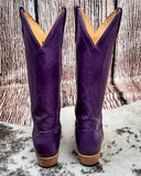 Victoria Black Star Leather Boots - Plum