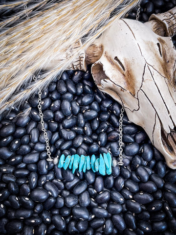 Turquoise Trail Stone Necklace - Faux Turquoise - Chain - Western - Bronco Western Supply Co.