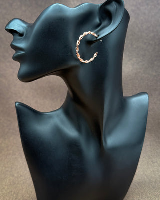 Twisted Copper Ribbon Hoop Earrings