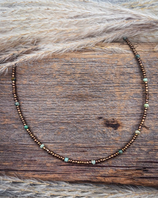 Copper Creek African Turquoise Glass Bead Choker