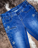 Close up of the front pockets on the Cowgirl Tuff Pull-On Star Trouser.
