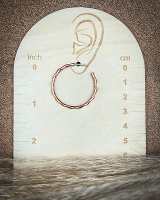 Sunstruck Hammered Copper Hoop Earrings
