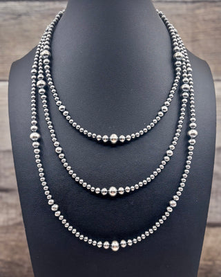 Marin Graduated Sterling Silver Pearl Necklace (15"-22")