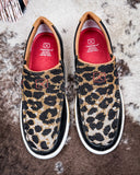 Kaia Twisted X Slip-On Kicks - Black and Cheetah on cowhide.