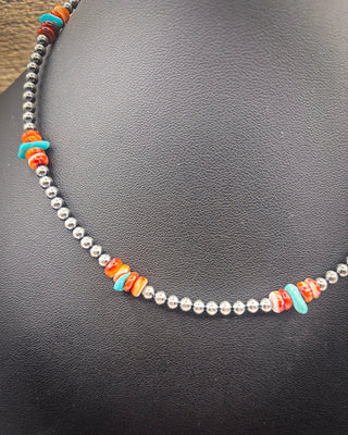 Caldera Spiny Oyster and Sleeping Beauty Turquoise Necklace