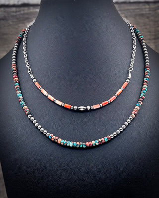 Desert Sunset Spiny Oyster Heishi Beaded Necklace