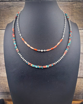 Desert Sunset Spiny Oyster Heishi Beaded Necklace