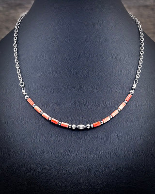 Desert Sunset Spiny Oyster Heishi Beaded Necklace