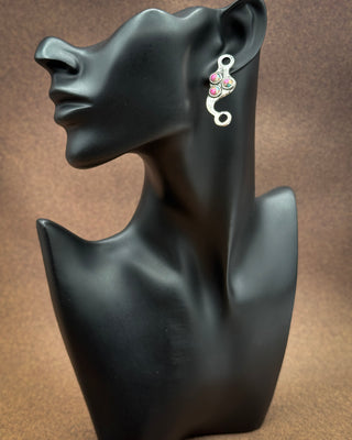 Pink Rosette Horse Bit Fashion Earrings