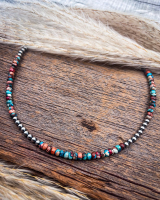 Tessa Blue and Pink Sea Sediment Necklace